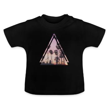 palmiers - T-shirt bio col rond Bébé - noir - Devant