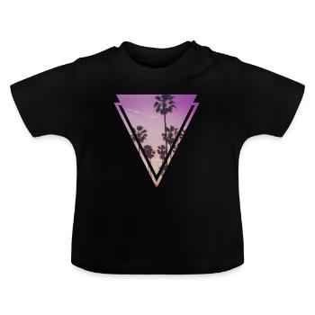 palmiers - T-shirt bio col rond Bébé - noir - Devant