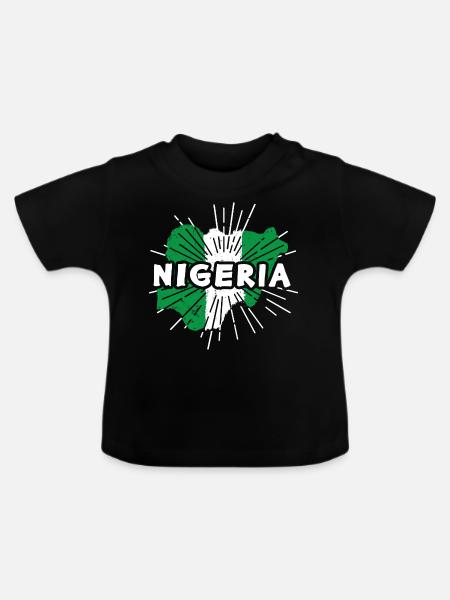 Nigeria - Baby Bio-T-Shirt mit Rundhals - Schwarz