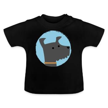 Doux chien - amoureux des chiens - T-shirt bio col rond Bébé - noir - Devant