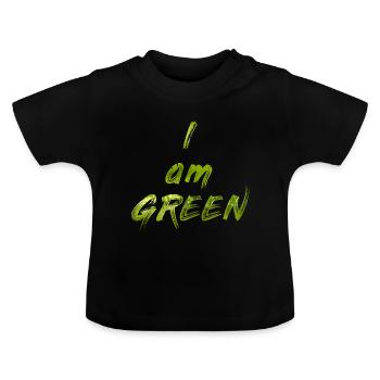 Je suis vert - T-shirt bio col rond Bébé - noir - Devant