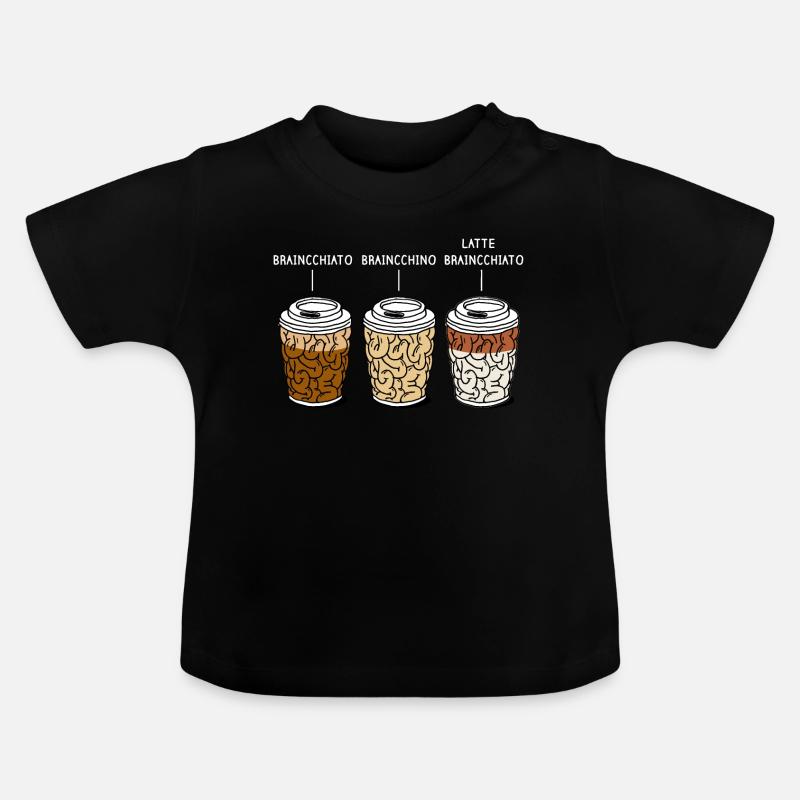 cadeau de cerveau de café cappuccino - T-shirt bio col rond Bébé - noir