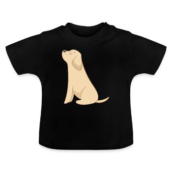 Chien - T-shirt bio col rond Bébé - noir - Devant