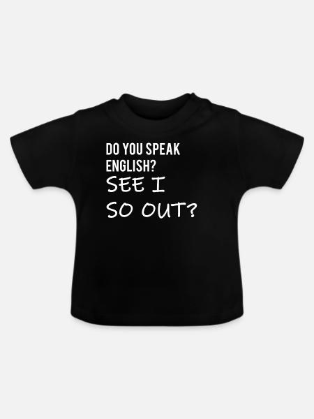 l’anglais - T-shirt bio col rond Bébé - noir