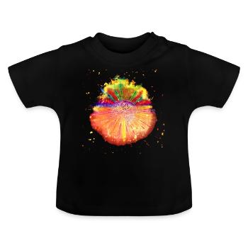 Gehirn Stern brennend - Baby Bio-T-Shirt mit Rundhals - Schwarz - Vorne