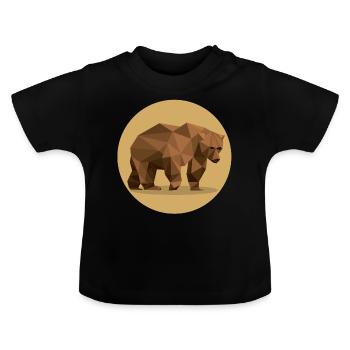 brown bear - Baby Organic T-Shirt with Round Neck - black - Front