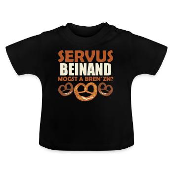 Brezel - Baby Bio-T-Shirt mit Rundhals - Schwarz - Vorne