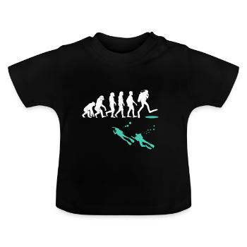 Evolution of Scuba Diver Evolution - Baby Organic T-Shirt with Round Neck - black - Front