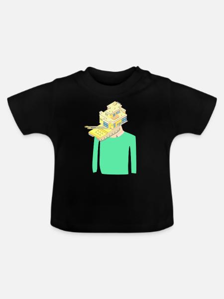 Haus Observation Spion Geschenk - Baby Bio-T-Shirt mit Rundhals - Schwarz