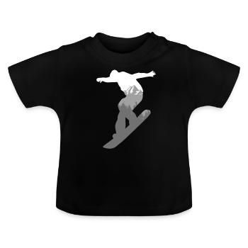 Snowboarding - Baby Bio-T-Shirt mit Rundhals - Schwarz - Vorne