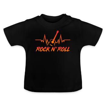 skirt - Baby Organic T-Shirt with Round Neck - black - Front