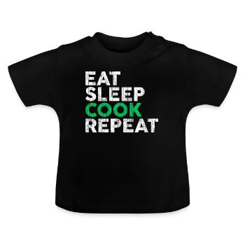 Koch kochen - Baby Bio-T-Shirt mit Rundhals - Schwarz - Vorne