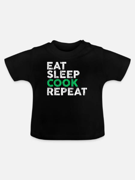 Koch kochen - Baby Bio-T-Shirt mit Rundhals - Schwarz