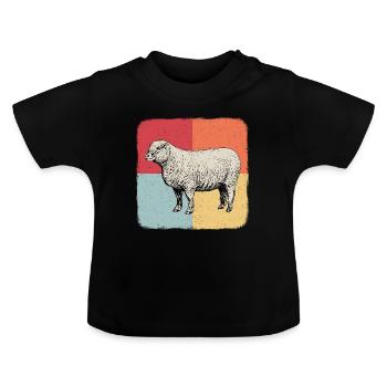 Schafbock Schaf Lamm Cooles Geschenk - Baby Bio-T-Shirt mit Rundhals - Schwarz - Vorne