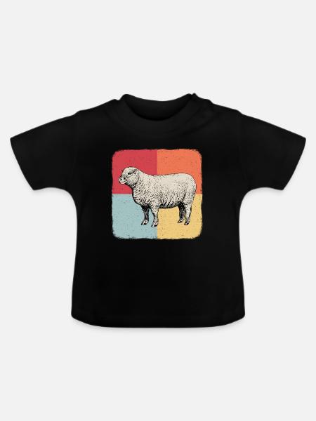 Schafbock Schaf Lamm Cooles Geschenk - Baby Bio-T-Shirt mit Rundhals - Schwarz