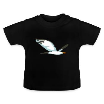 Möve fliegen Ostsee Nordsee Flug Vogel - Baby Bio-T-Shirt mit Rundhals - Schwarz - Vorne