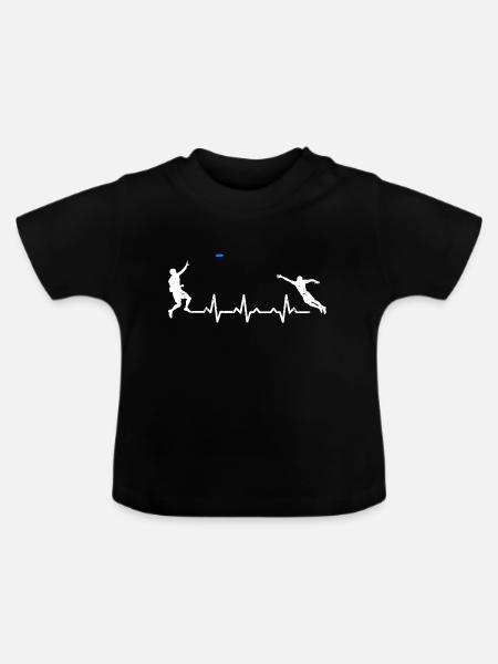 Heartbeats Frisbee Heart Rate - Baby Bio-T-Shirt mit Rundhals - Schwarz