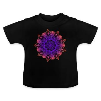 Coloré Mandala Couleurs Ethno Art Symbole Cadeau - T-shirt bio col rond Bébé - noir - Devant