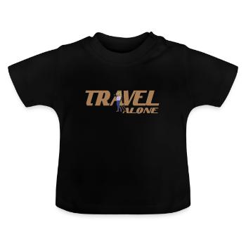 Aleine traveling around the world - Baby Organic T-Shirt with Round Neck - black - Front