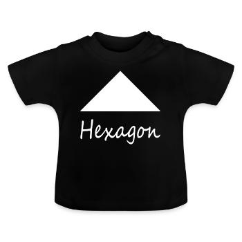 Falsche Hexagonform - Baby Bio-T-Shirt mit Rundhals - Schwarz - Vorne