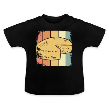 Cheese mountain cheese - Baby Organic T-Shirt with Round Neck - black - Front