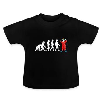 Evolution of Clown Evolution - Baby Organic T-Shirt with Round Neck - black - Front