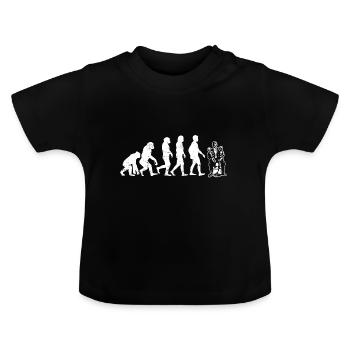 Evolution of Ventriloquist Evolution - Baby Organic T-Shirt with Round Neck - black - Front