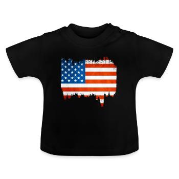 USA - Baby Bio-T-Shirt mit Rundhals - Schwarz - Vorne