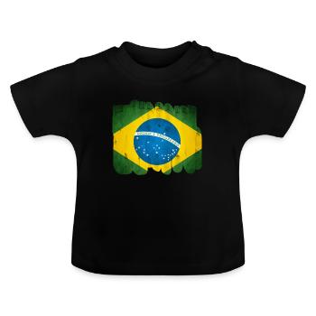 Brazil - Baby Organic T-Shirt with Round Neck - black - Front