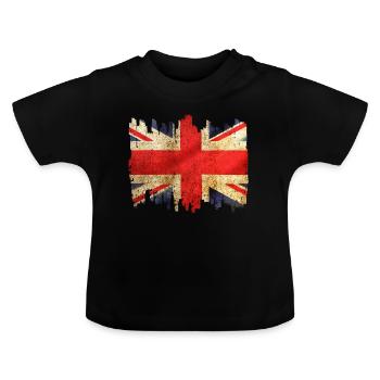 England - Baby Organic T-Shirt with Round Neck - black - Front