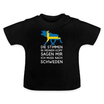 Je dois aller en Suède - les voix dans la tête - T-shirt bio col rond Bébé - noir - Devant