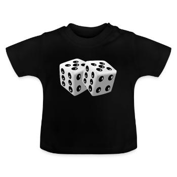 roll the dice - Baby Organic T-Shirt with Round Neck - black - Front