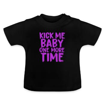 Pregnant Kick Me Baby 4000x4000 - Baby Bio-T-Shirt mit Rundhals - Schwarz - Vorne