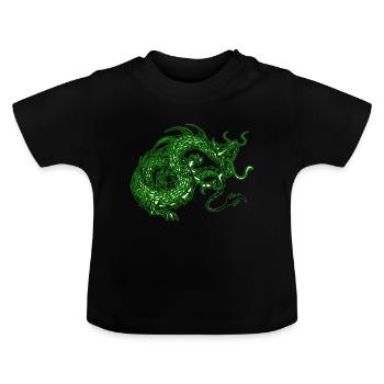 Drachen Raubtier - Baby Bio-T-Shirt mit Rundhals - Schwarz - Vorne