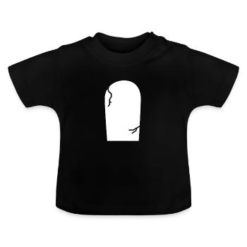 Happy Halloween Grabstein Fledermaus - Baby Bio-T-Shirt mit Rundhals - Schwarz - Vorne