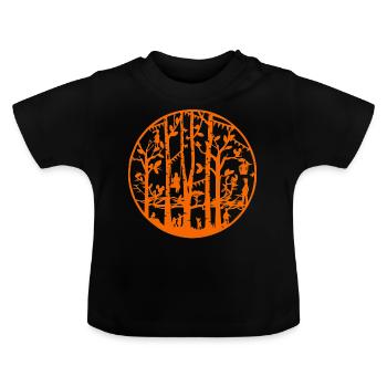 Mandala Schnitt Kunst Herbst - Baby Bio-T-Shirt mit Rundhals - Schwarz - Vorne