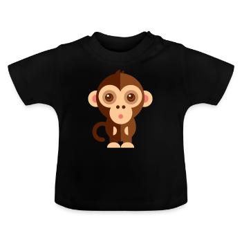 Animaux Animaux Animal Print Nature 32 - T-shirt bio col rond Bébé - noir - Devant