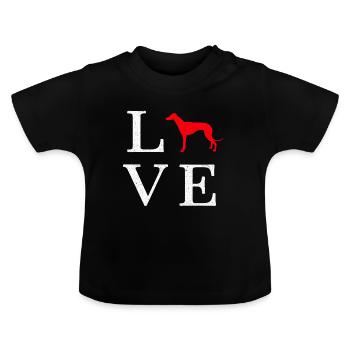 Greyhound greyhound gift - Baby Organic T-Shirt with Round Neck - black - Front