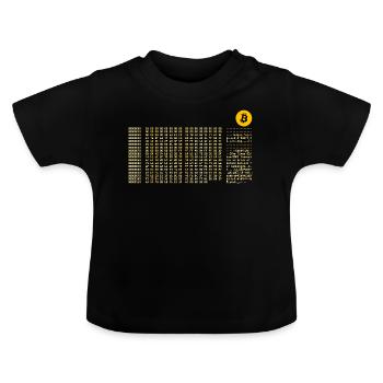 Bitcoin Erster Block Null Nerd - Baby Bio-T-Shirt mit Rundhals - Schwarz - Vorne