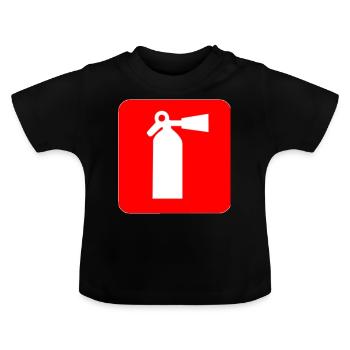 extinguisher - Baby Organic T-Shirt with Round Neck - black - Front