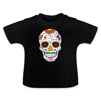 Skull - T-shirt bio col rond Bébé - noir - Devant