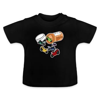 Motorrad Superbike Biker Geschenk · Tabletten - Baby Bio-T-Shirt mit Rundhals - Schwarz - Vorne