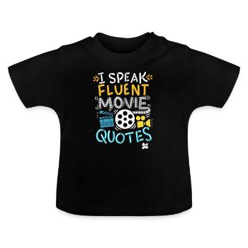 Movie movielover serien bingewatch geschenk idee - Baby Bio-T-Shirt mit Rundhals - Schwarz - Vorne