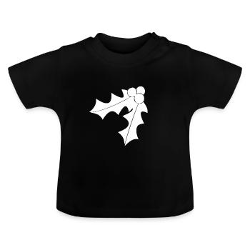 Blanc gui à noël - T-shirt bio col rond Bébé - noir - Devant