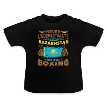 Kazakhstan-Cadeaux Boxer Казахстан Russia boxen - T-shirt bio col rond Bébé - noir - Devant
