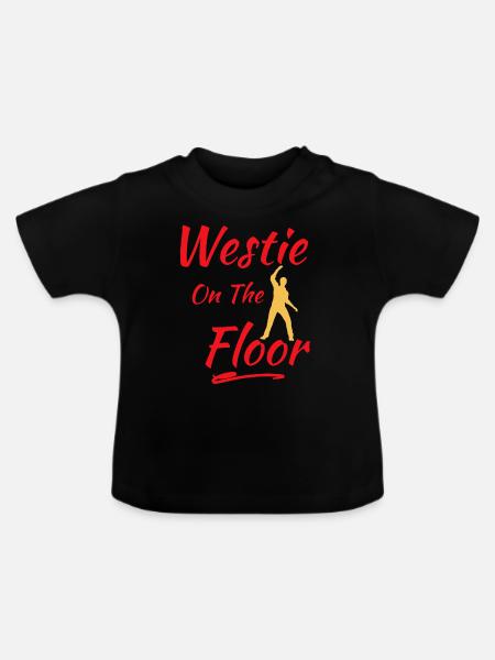 Westie sur le sol cadeau West Coast swing - T-shirt bio col rond Bébé - noir