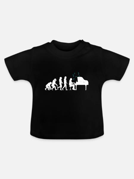 Evolution Pianist - Baby Bio-T-Shirt mit Rundhals - Schwarz