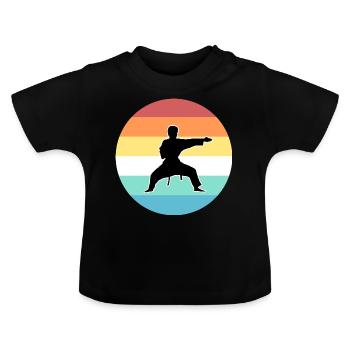 karate - Baby Organic T-Shirt with Round Neck - black - Front
