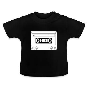 TAPE MC weiss - Baby Bio-T-Shirt mit Rundhals - Schwarz - Vorne