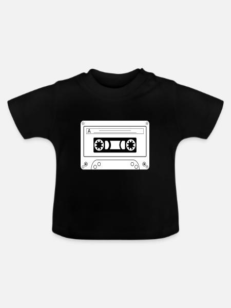 TAPE MC weiss - Baby Bio-T-Shirt mit Rundhals - Schwarz